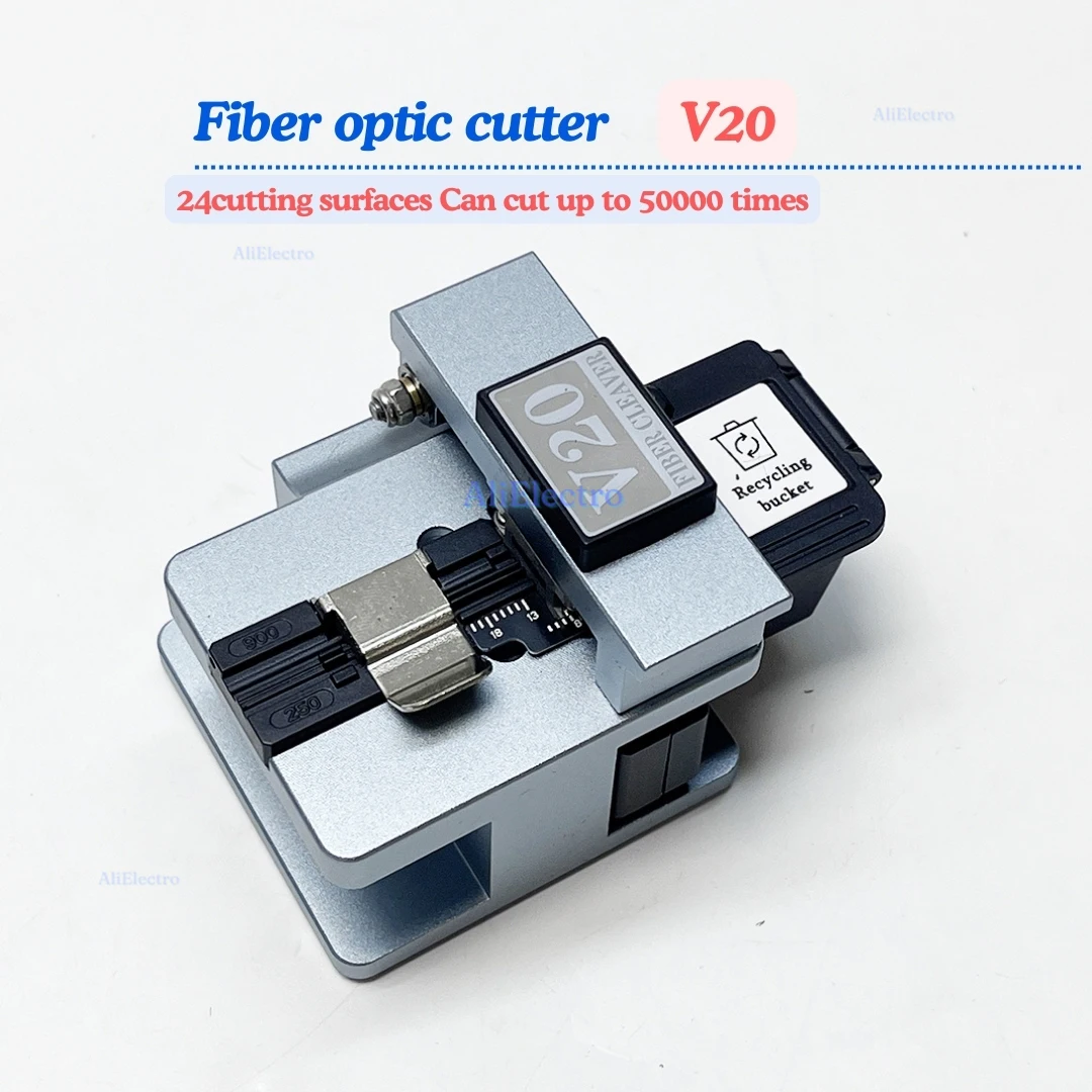 Fiber Cleaver V20, Cable Cutting Knife, FTTT Fiber Optic Tools, High Precision Cutter, 24 Point Blade