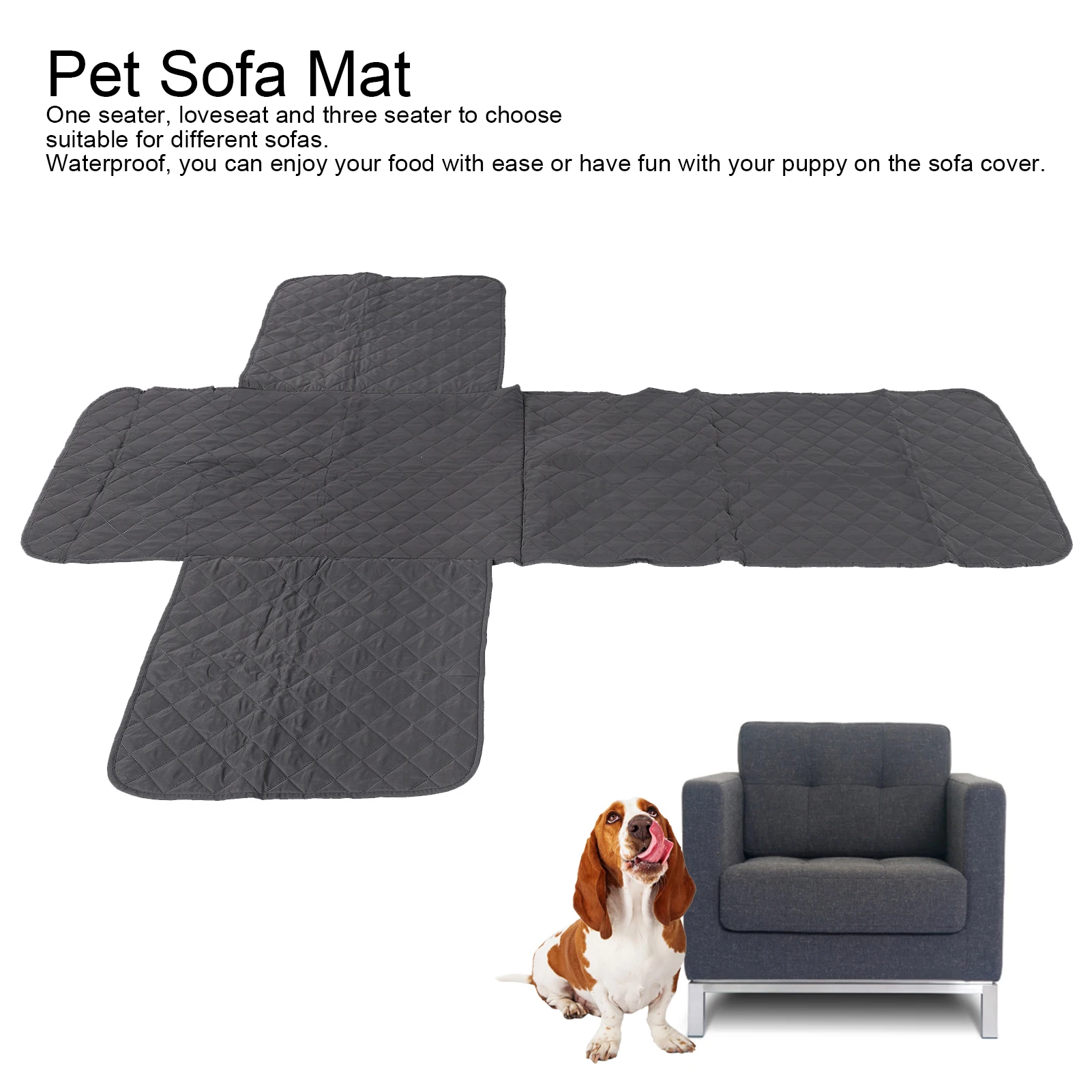 Pet Sofa Cushion Slipcover Furniture Protector Waterproof Anti‑bite Living Room Couch Cover Single/double Three Seater Washable