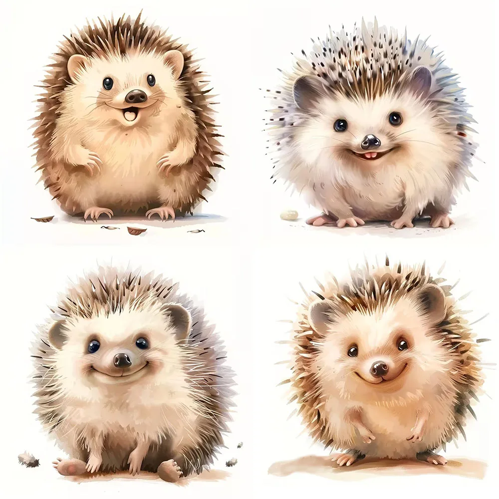 Cute and Funny Baby Hedgehog Self-Adhesive Stickers, Bedroom Entryway Living Room Porch Home Decoration Wall Stickers