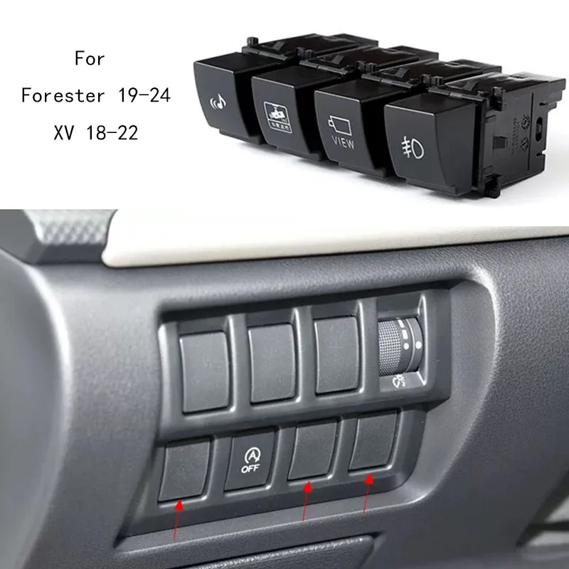 1PC clé de voiture LED antibrouillard Radar vue musique projecteurs ventilateur bouton de commutation d'alimentation pour Subaru Outback Forester 19-24 XV 18-22