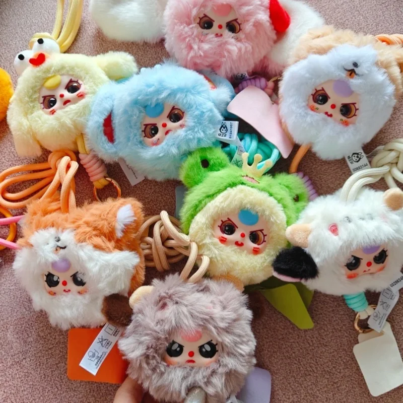 Genuíno bebê três telefone cordão de pelúcia caixa cega confirmar estilo bonito mini saco pingente chaveiro brinquedo na moda crianças menina presente aniversário
