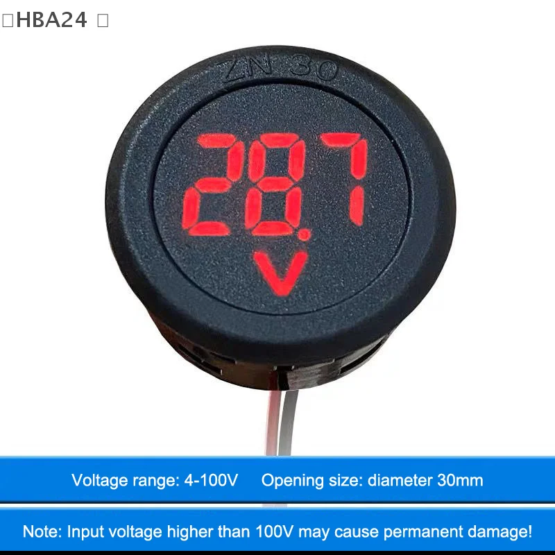 Waterproof Voltmeter DC 4-100V LED Digital Display DC Digital Car Voltage Current Meter Volt Detector Tester Monitor Pane