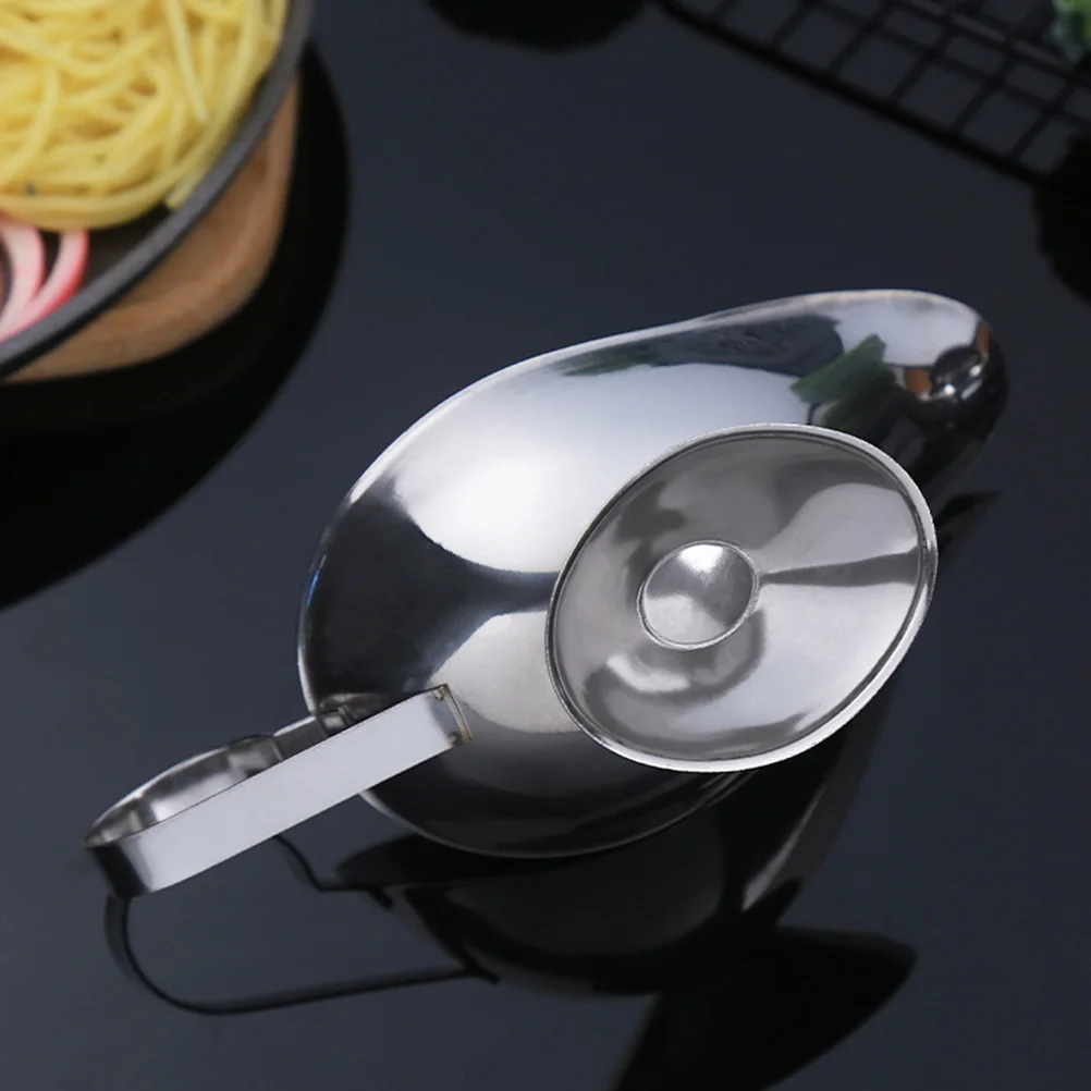 

2 Pcs Sauce Boat Stainless Steel Mini Container Saucer H Dispenser Dripless Serving Gravy Kitchen Bar Tools
