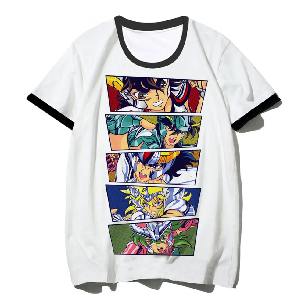 Knights of the zodiac top men Japanese comic Tee male designer comic graphic clothing