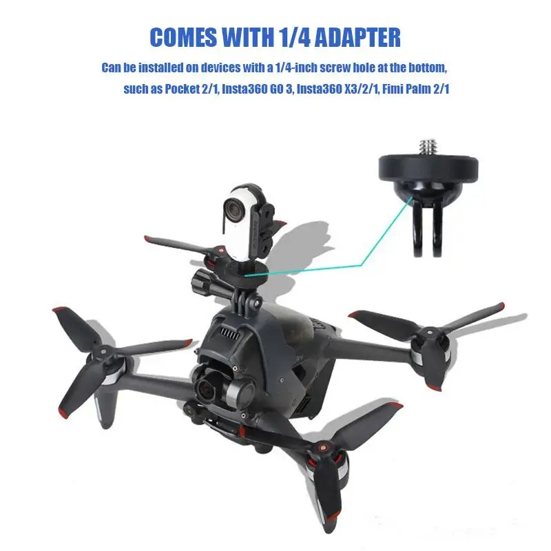 VOLODYMYR Camera Top Bracket for GoPro Sports Action Camera Adapter Mount Clamp Holder Fix Expansion Kit for DJI FPV Accessories