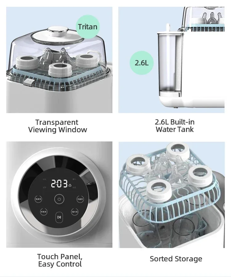 多機能哺乳瓶滅菌器、食器洗い機、乾燥機