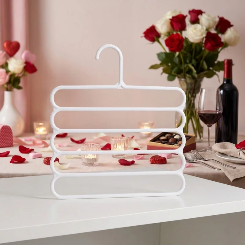 

1-Pack 5-Tier Space Saving Closet Organizer - Holds 5 Pairs of Pants or 30+ Hair Clips, Cleaning Must-Have