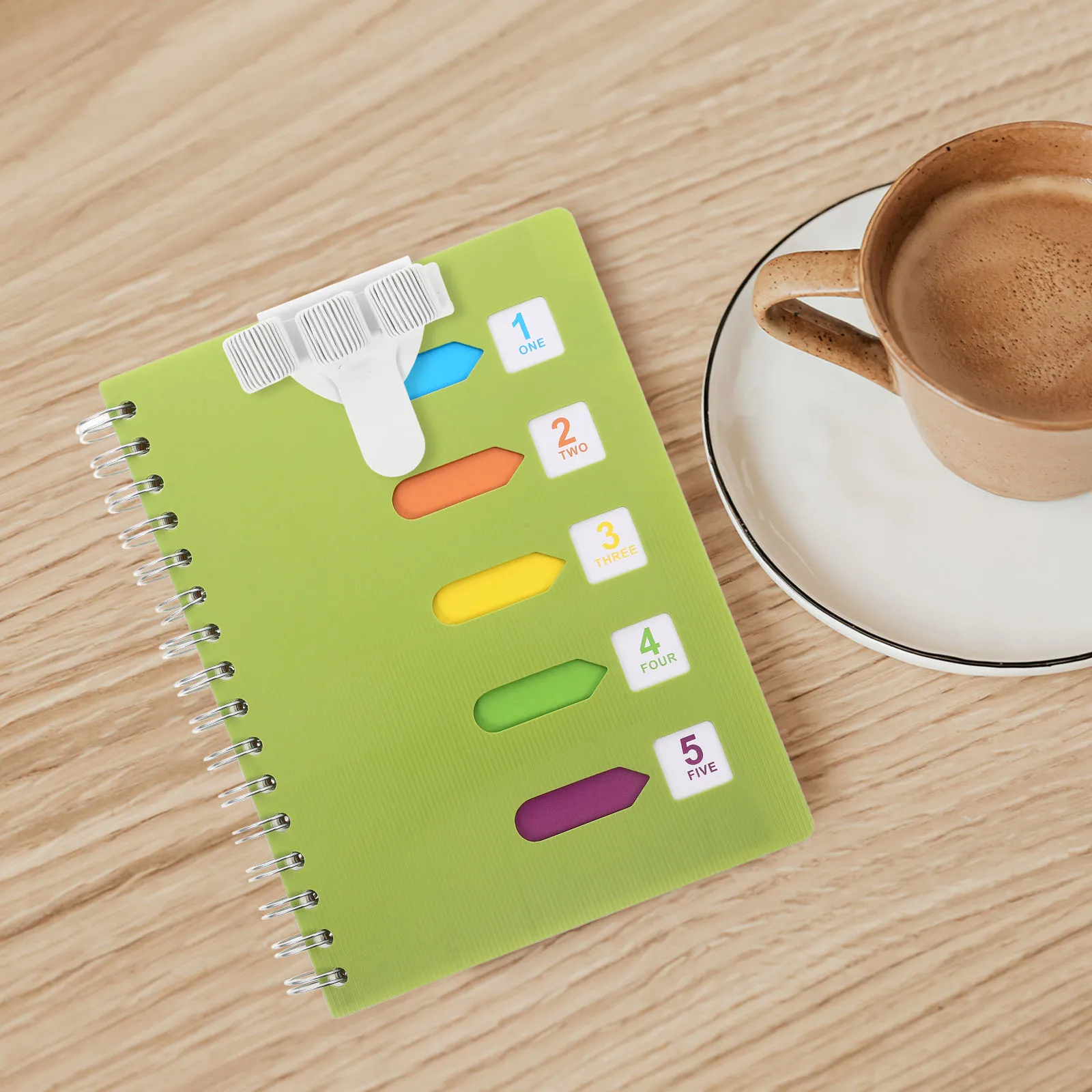 Spring Fixed Pen Clip Folder Lightweight Portable 3 Hole Binder Document Organizer Iron Pen Holder Notebook Accessories