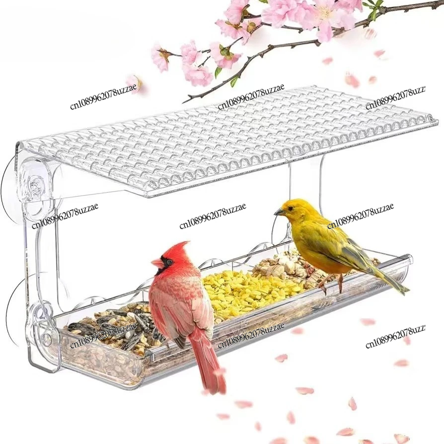 Outdoor Window Bird Feeder, Transparent Window Transparent Birdhouse Installation with Strong Suction Cup