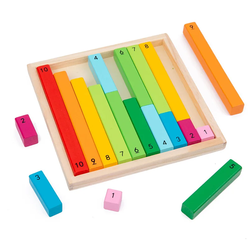 Wooden Montessori Teaching Aids Math Toys Color Fraction Sticks Kindergarten Early Education Learning Educational Toys For Kids