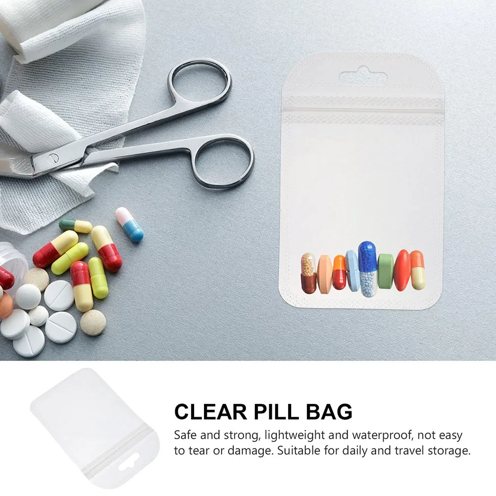 

300 Pcs Pill Bags Transparent Travel Medicine ganizer Small Pill Bags For Travel Pouches Lightweight Strong Storage