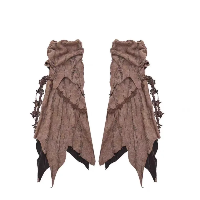 New Japanese Y2k Subculture Brown Unique Design Leg Warmers Broken Retro Style Hot Girl Summer Cool Slim Fit Leg Socks For Women