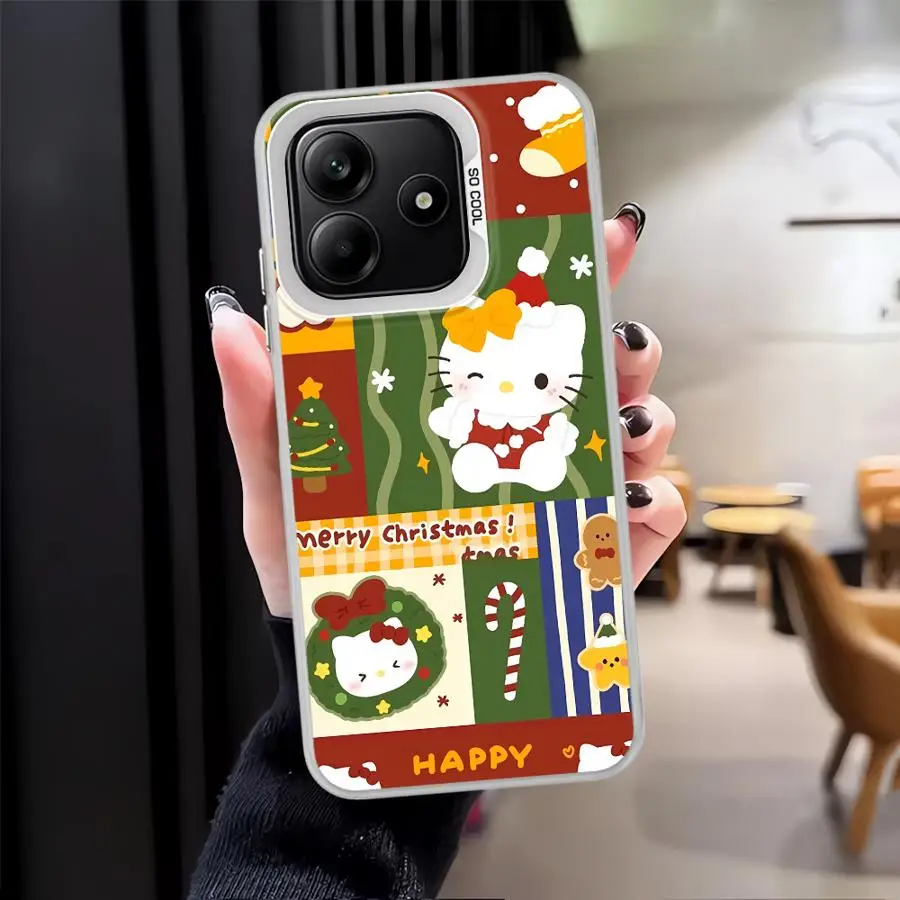 غطاء خلفي لهاتف Xiaomi Redmi Note 9s 11s 12s 14 Pro Plus 13 12 11 10Lite 15 10s Sanrio Hello Kitty Christmas