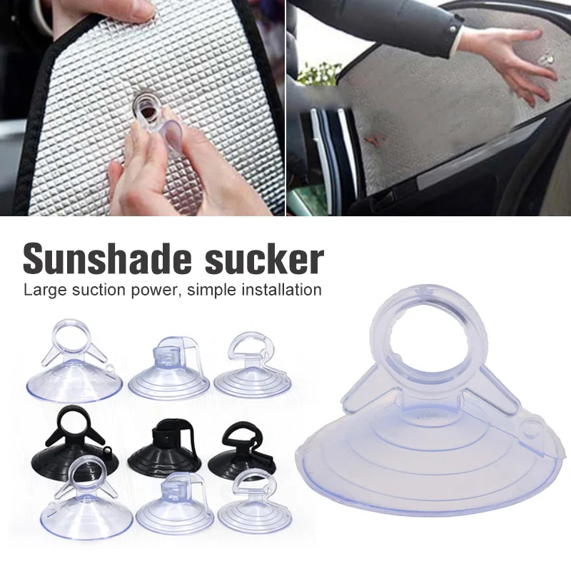 20PCS PVC Suction Cup Hook Suction Cup 35/38/45mm Rubber Clear Suction Cup Sucker Car Accessories for Sun Shade Black Suction