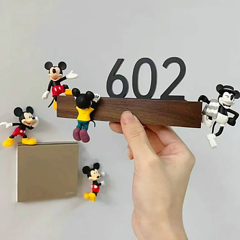 Disney Mickey Mouse Anime Figures Doll Toys Ornaments Home Creative Cartoon kids Living Room Model Wall Decoration Gifts 6cm