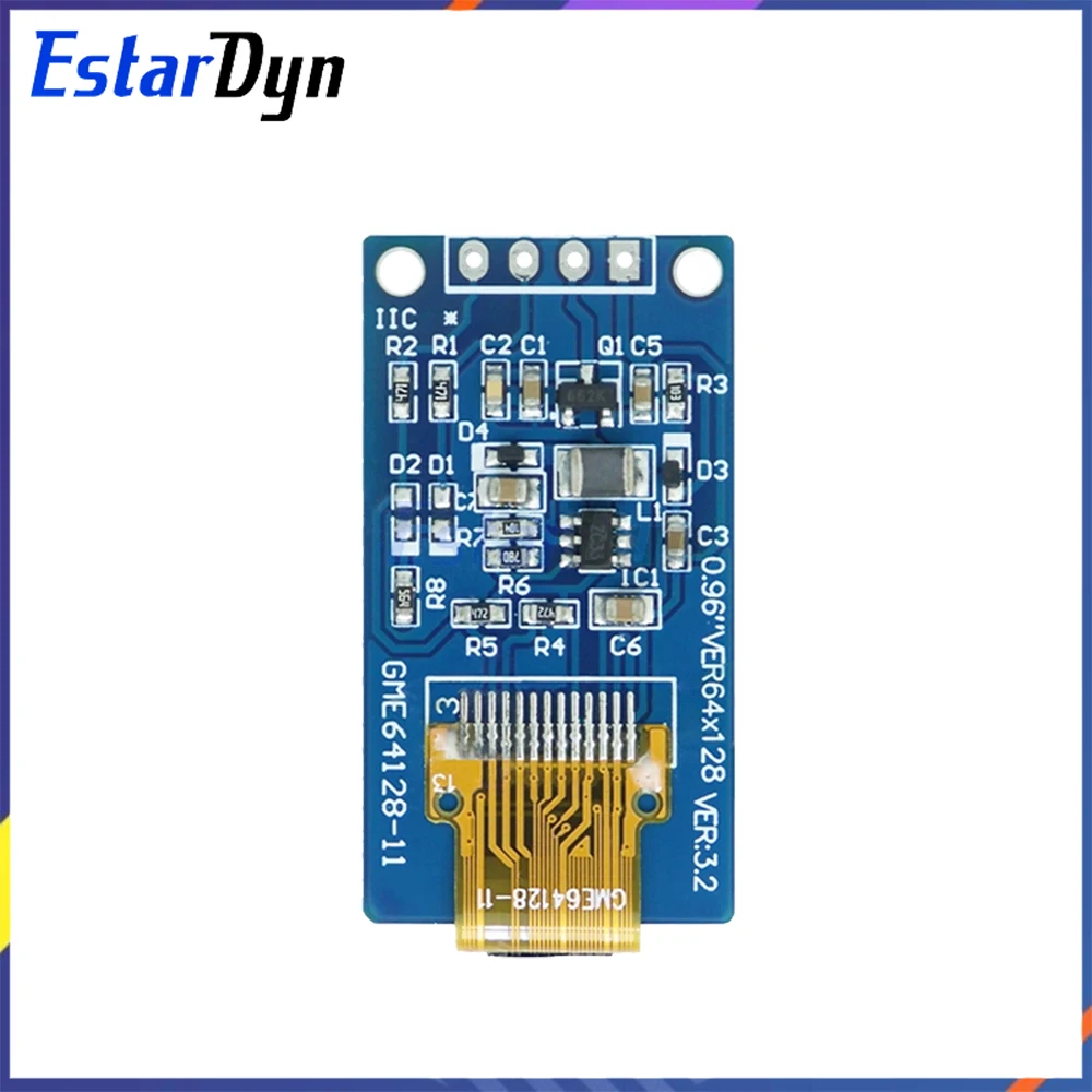 Display OLED de 0,96 polegadas 64x128 SSD1107 Módulo de tela vertical com branco para Arduino Raspberry Pi ESP32 DIY