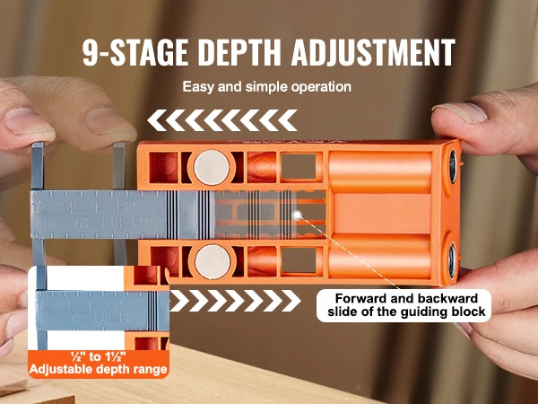 SucceBuy 56 Pcs Pocket Hole Jig Mini Jig Pocket Hole System with 9" C-clamp Step Drill Wrench Drill Stop Ring Square Drive Bit