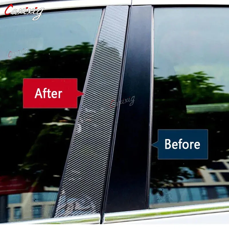 Car Pillar Posts for Porsche Cayenne 9PA Chassis E1 2003 2004-2006 2007 2008 2009 2010 Door Window Trim Stickers Auto Styling