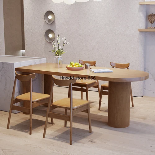 북유럽 원목 아일랜드 식탁, 일체형 가정용 소형 아파트, 벽에 반원형 