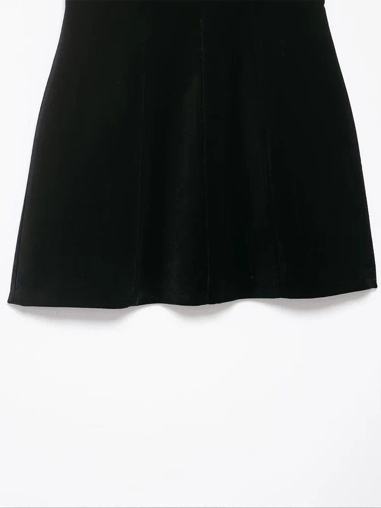 فستان نسائي جديد على الطراز الأوروبي متعدد الاستخدامات وأنيق بلون سادة مع حاشية رقيقة وأشرطة رفيعة. #5