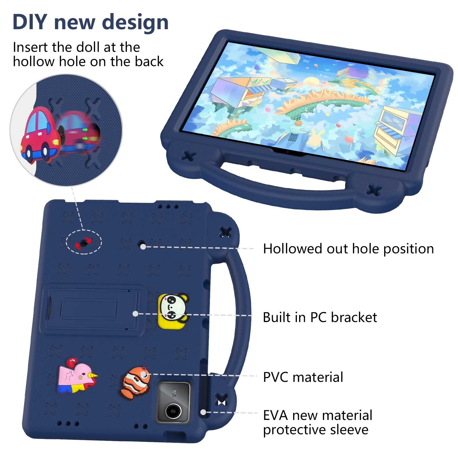 For Huawei MatePad SE 2024 11inch Tablet Case Non-toxic EVA Foam Shockproof Stand Cover for Kids Drop Resistance  Anti-Dust