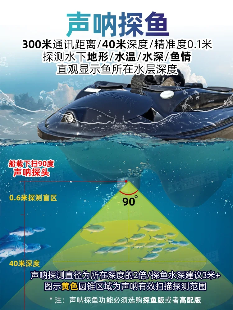 Nesting boat with fish finder, advanced remote control boat, high-power remote control Beidou GPS automatic return