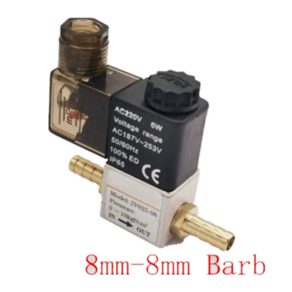 

12V 24V 220V Pneumatic Electric Solenoid Valve 2 Position 2 Port Normally Closed Air Magnetic Valve 6mm 8mm Hose Barb Connection