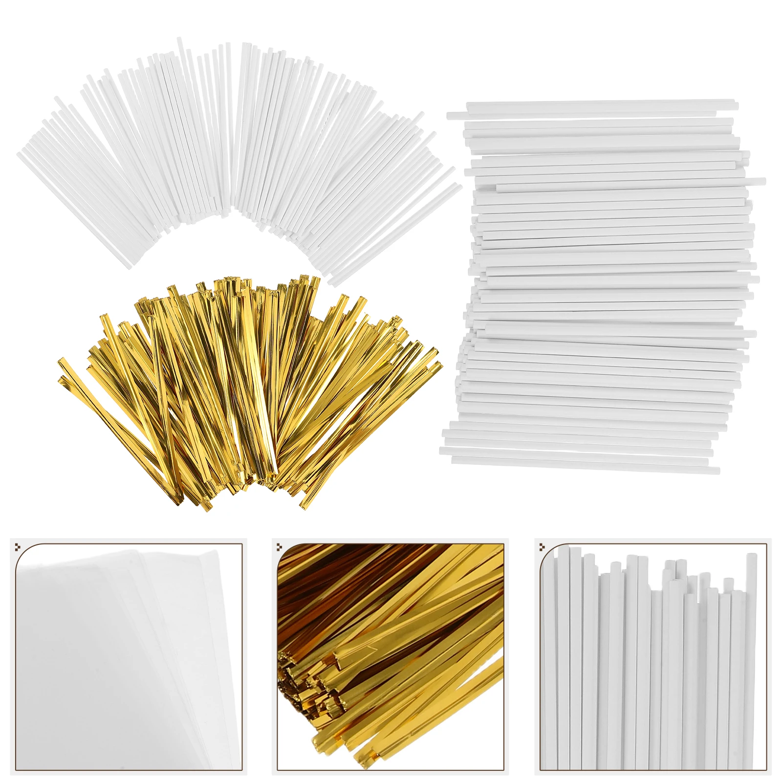 

1Set Cake Pop Sticks White Paper Lollipop Sticks For Cake Decorations Food Safe Support Birthday Party Treats Chocolates