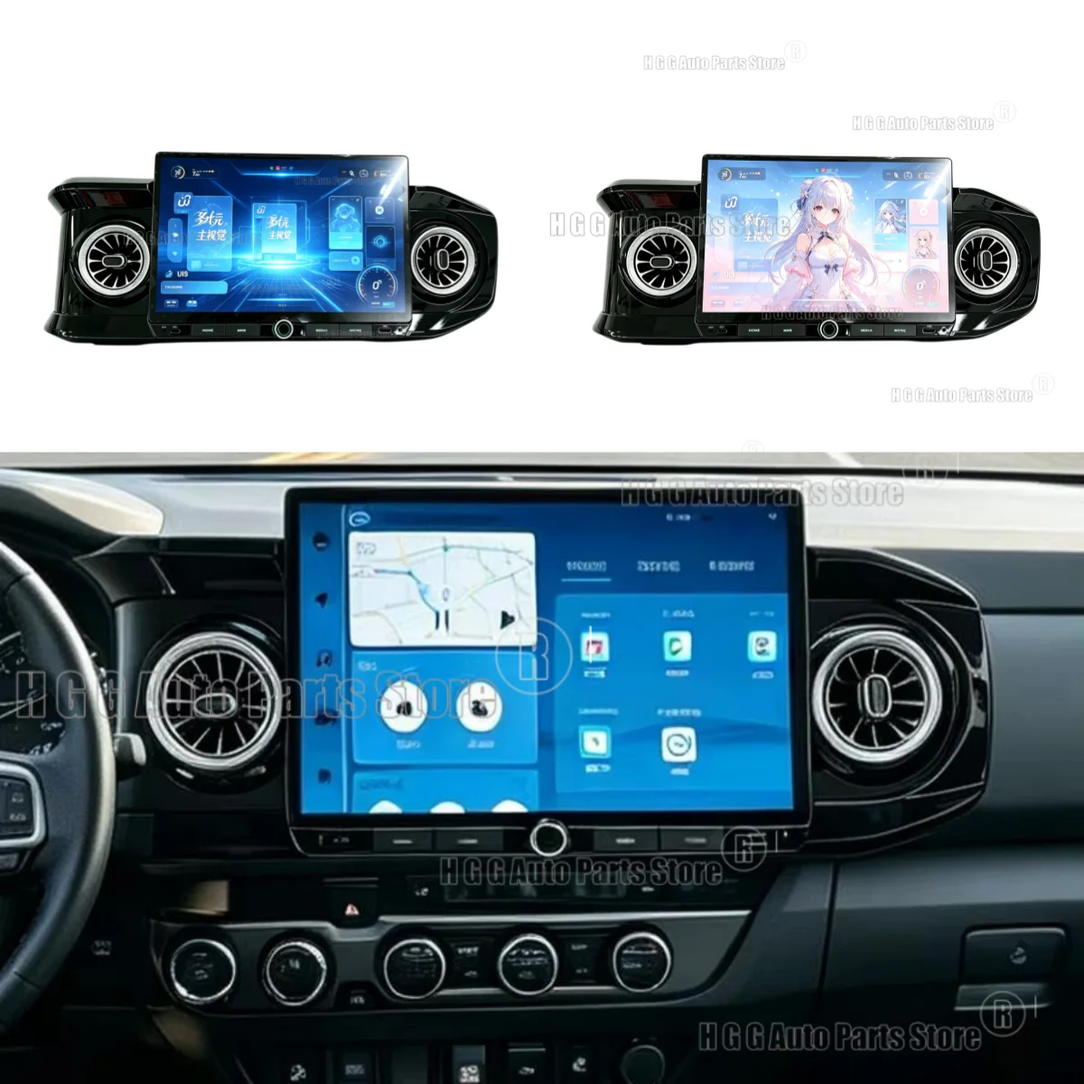 12.5inch Android Navigation With Ambient Light For Toyota Tacoma 2016‑2023 Stereo Carplay Car Radio GPS Multimedia Video Player
