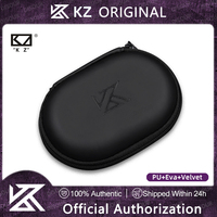 KZ High Quality PU Leather Fabric Earphone Bag Oval Portable Cortical Storage Bag Pressure-Resistant KZ Earphone Storage Case