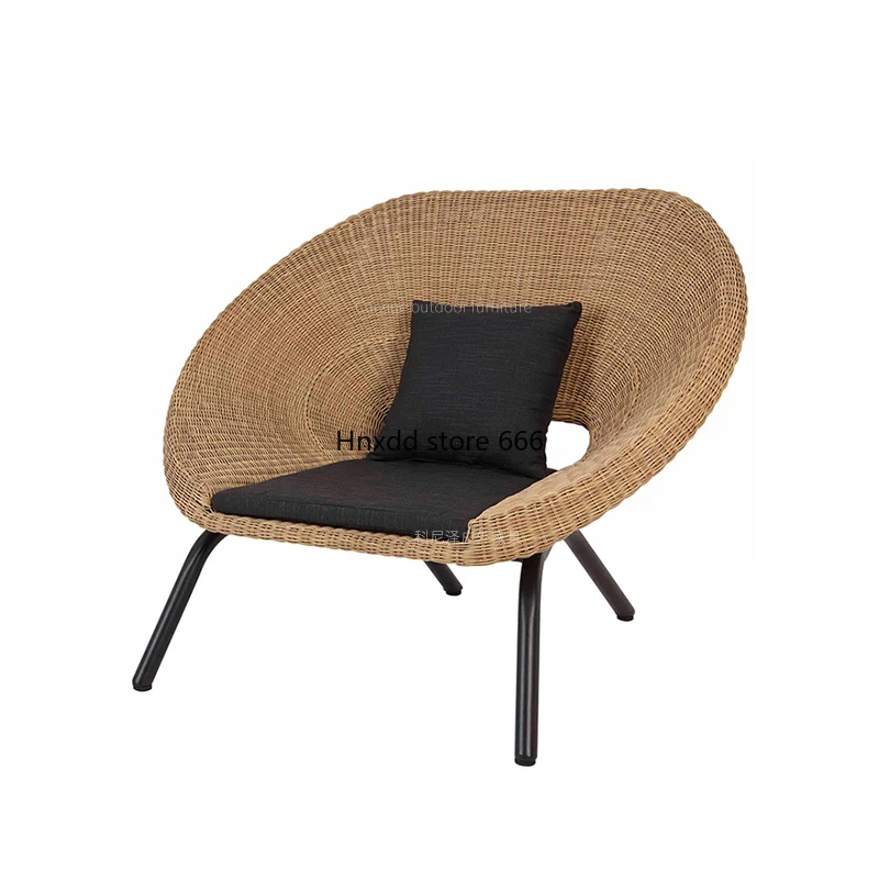 Outdoor sofa rattan chair three-piece combination garden rattan rain and sun protection leisure balcony furniture