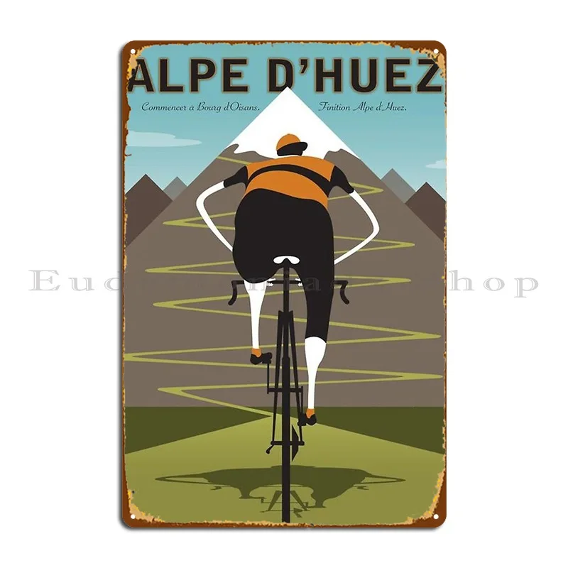 Cartaz de Tin Sign de Alpe Dand 39 Huez, Cave Design, Placa de Metal, Wall Decor, Party and Club Design