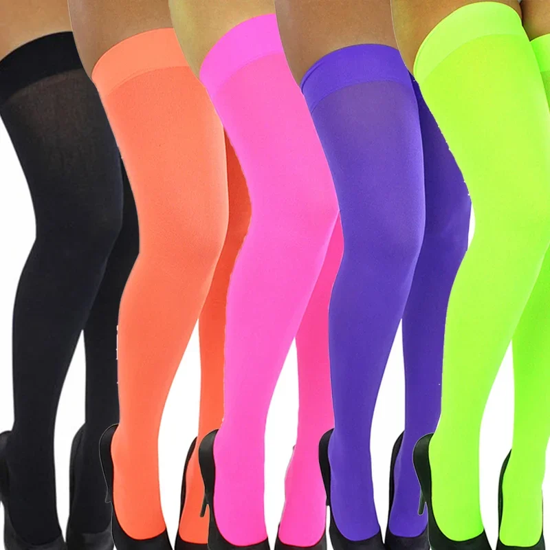 Pończochy damskie Candy Colors High Stocking Over The Knee Long Socks Ladies Girls Elastic Tight Lingerie Cosplay Party Thigh Sock