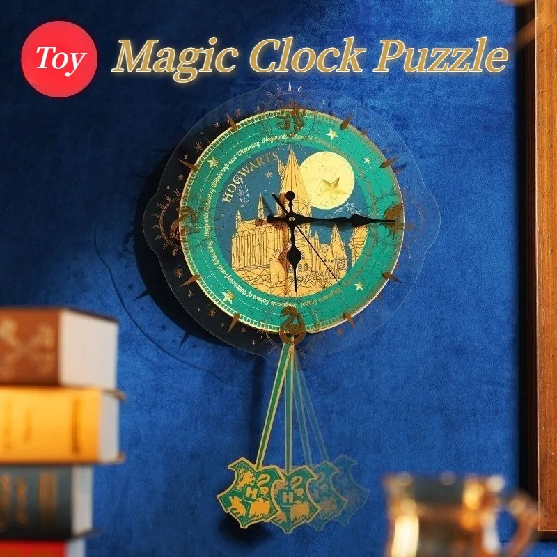 Creative Clock Puzzle Adult 3D Wooden Puzzles Toys Handmade DIY Clock Puzzles Toy Model Decorations Boys Girls Christmas Gifts