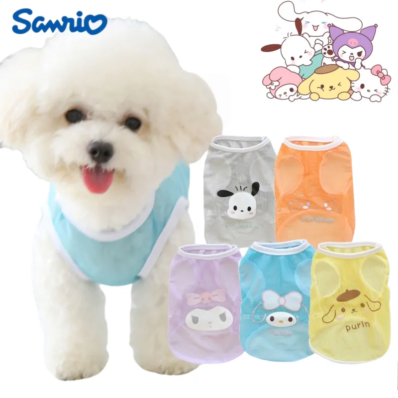 

Sanrio My melody Kuromi Cinnamoroll cute sweet anime perimeter mesh breathable pet clothes creative simple cartoon print clothes