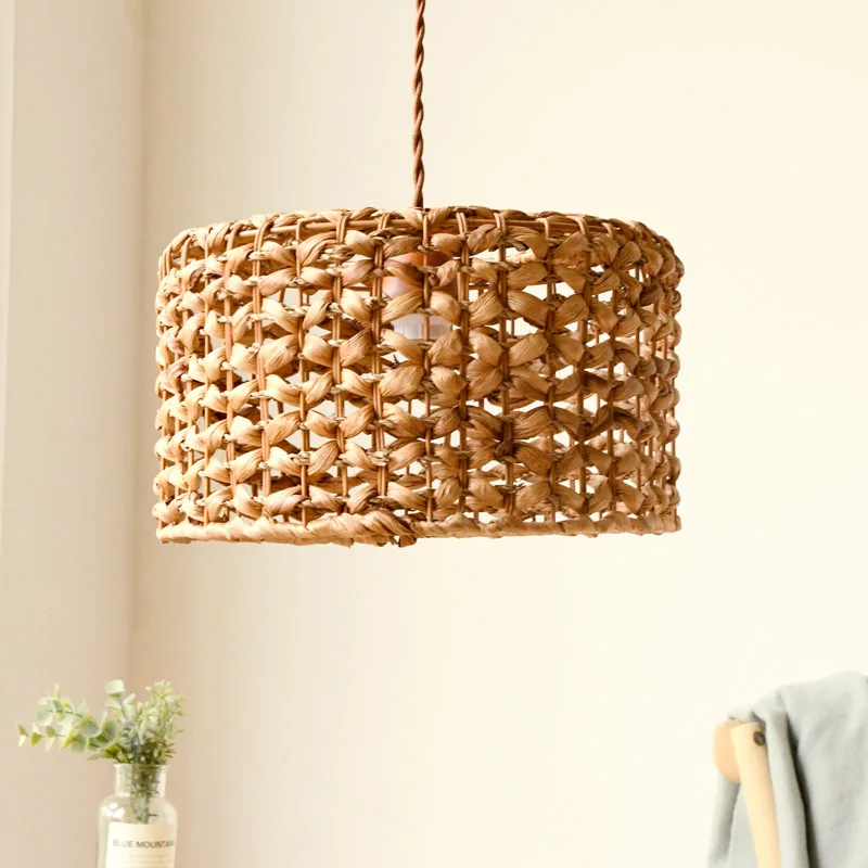 

Straw woven chandelier Pendant lamp Rural style Bedroom, dining room, balcony Natural and simple Shop light Household lamp