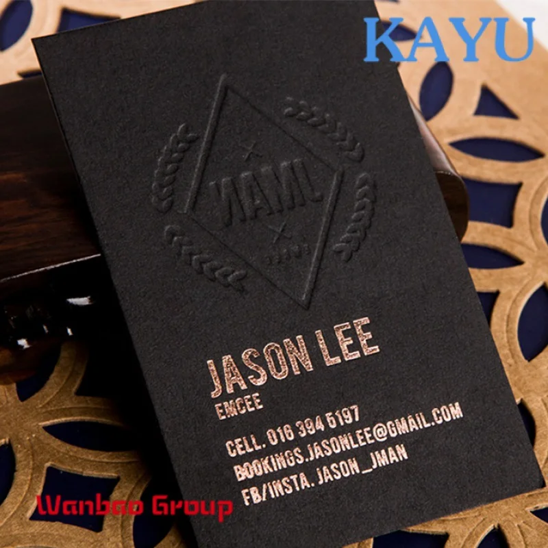 Custom  High end speciality paper business card printing embossed business card