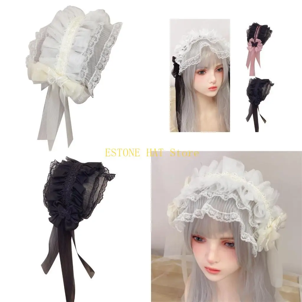 49MF Lovely Bowknot Headbands Ponytail Holder Headwear Fashion Hair Accessory