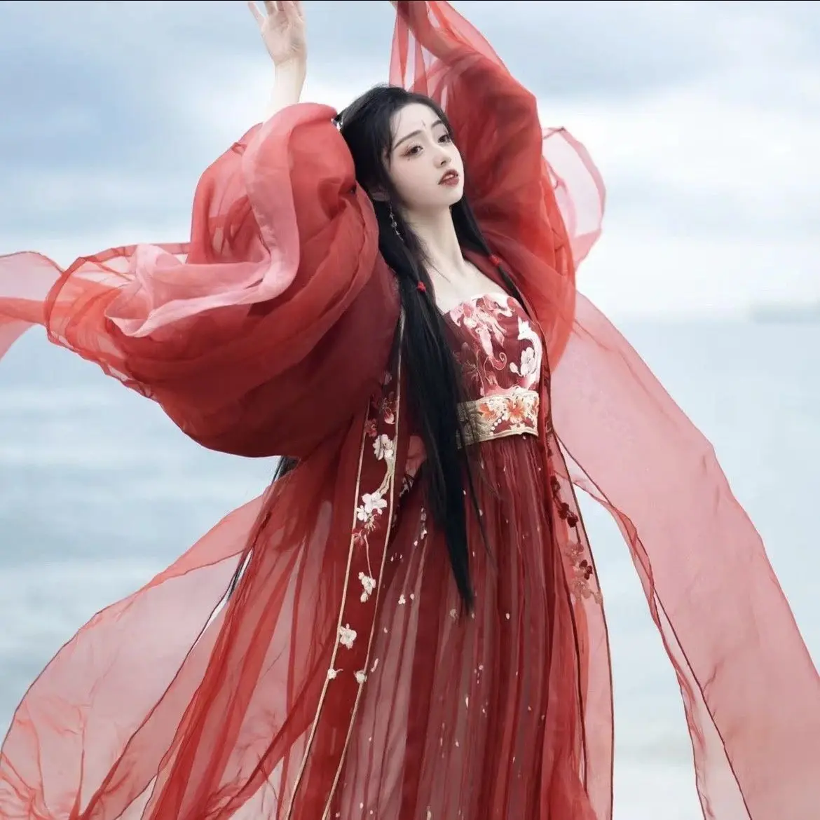 Yun 2025 Han Clothing Chinese Traditional Embroidered Cheok Skirt Spring and Autumn Women's Suit Red