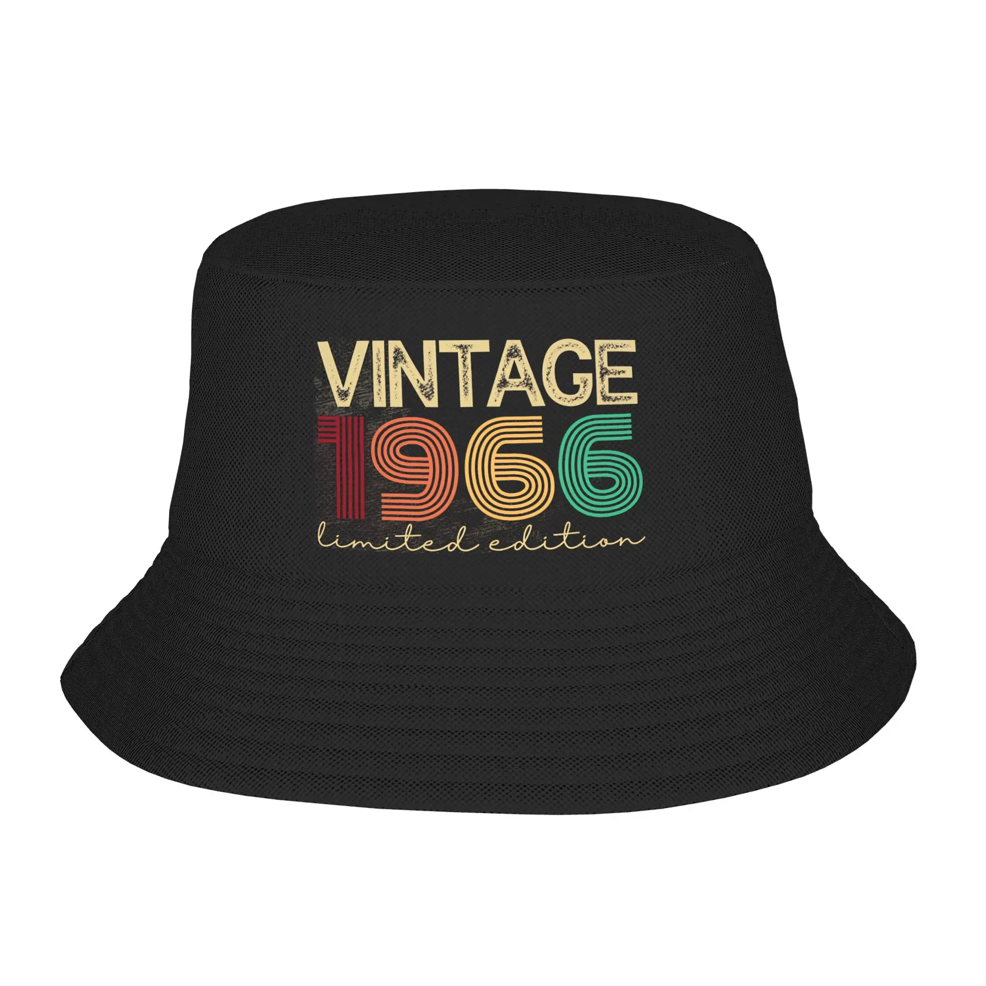 Girls Harajuku Bucket Hat 1966 60th Birthday Years Old Outfit Bob Hats For Vocation Getaway Headwear Lightweight