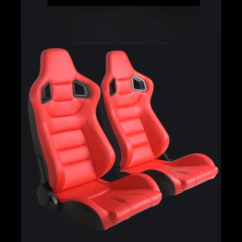 Adjustable Racing Seat Universal Sports Car Emulator Bucket Seat Black Red