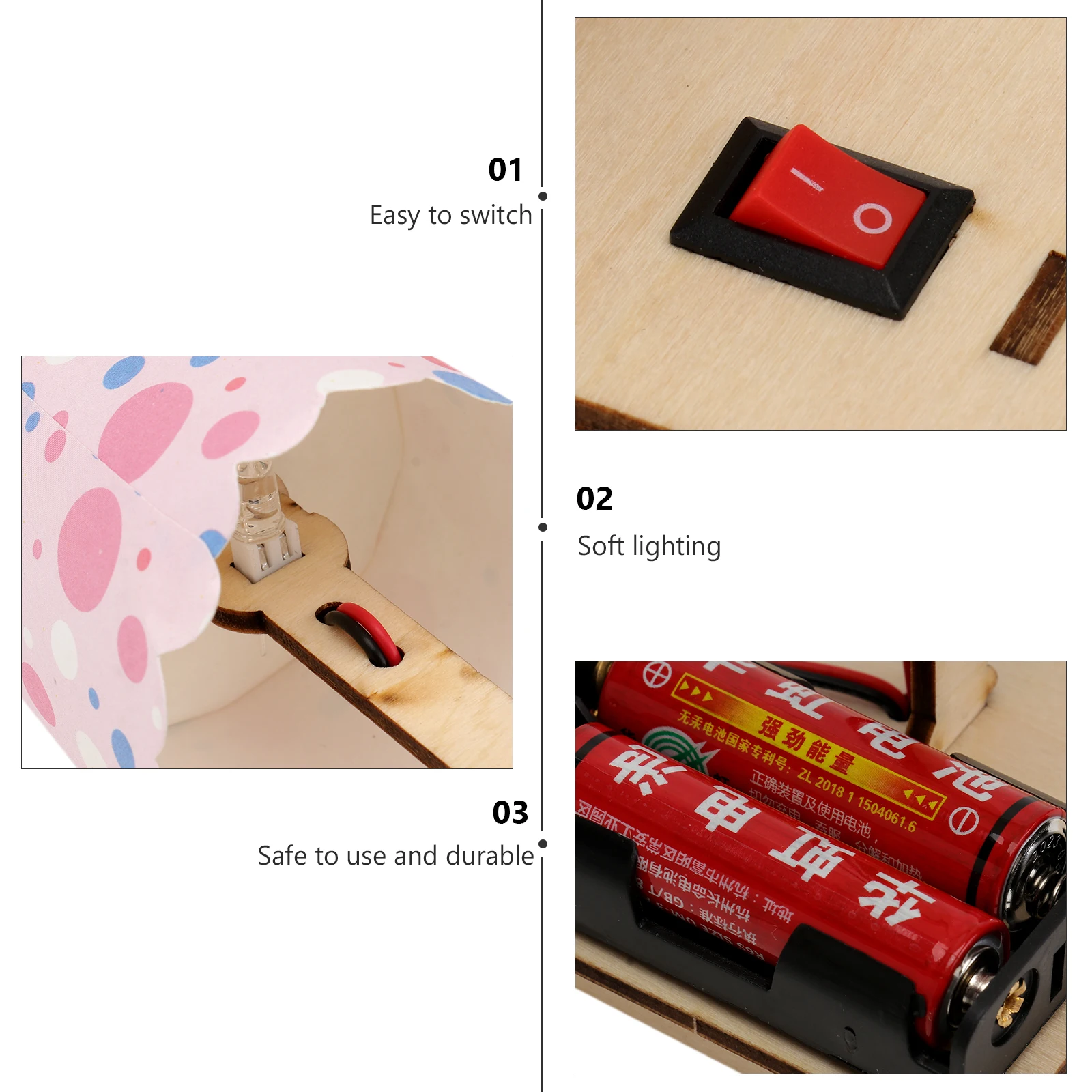 

1 set 1 Set Desk Wood Table Science Experiment Table Assemble Kit Educational For Kids Assembling Lamp Wood Lamp Kit