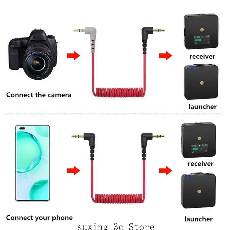 E8BE Replacement 3.5mm TRS to 3.5mm TRRS Adapter Cable for RODE SC7 SC2 By Video MIC Wireless GO