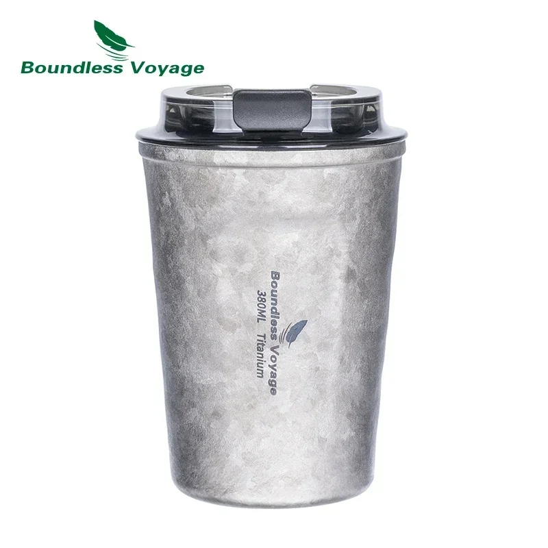 

Boundless Voyage Double-Walled Titanium Thermos Bottle Vacuum Flasks with Lid Insulated Water Mug Milk Beer Drinking Cup 380ml