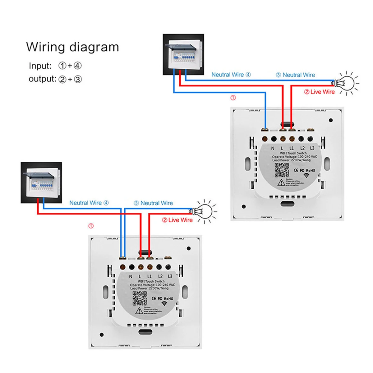 

Control Switch Home Wall Wireless Touch LED Light Timer Function Glass Surface UK Plug Compatible
