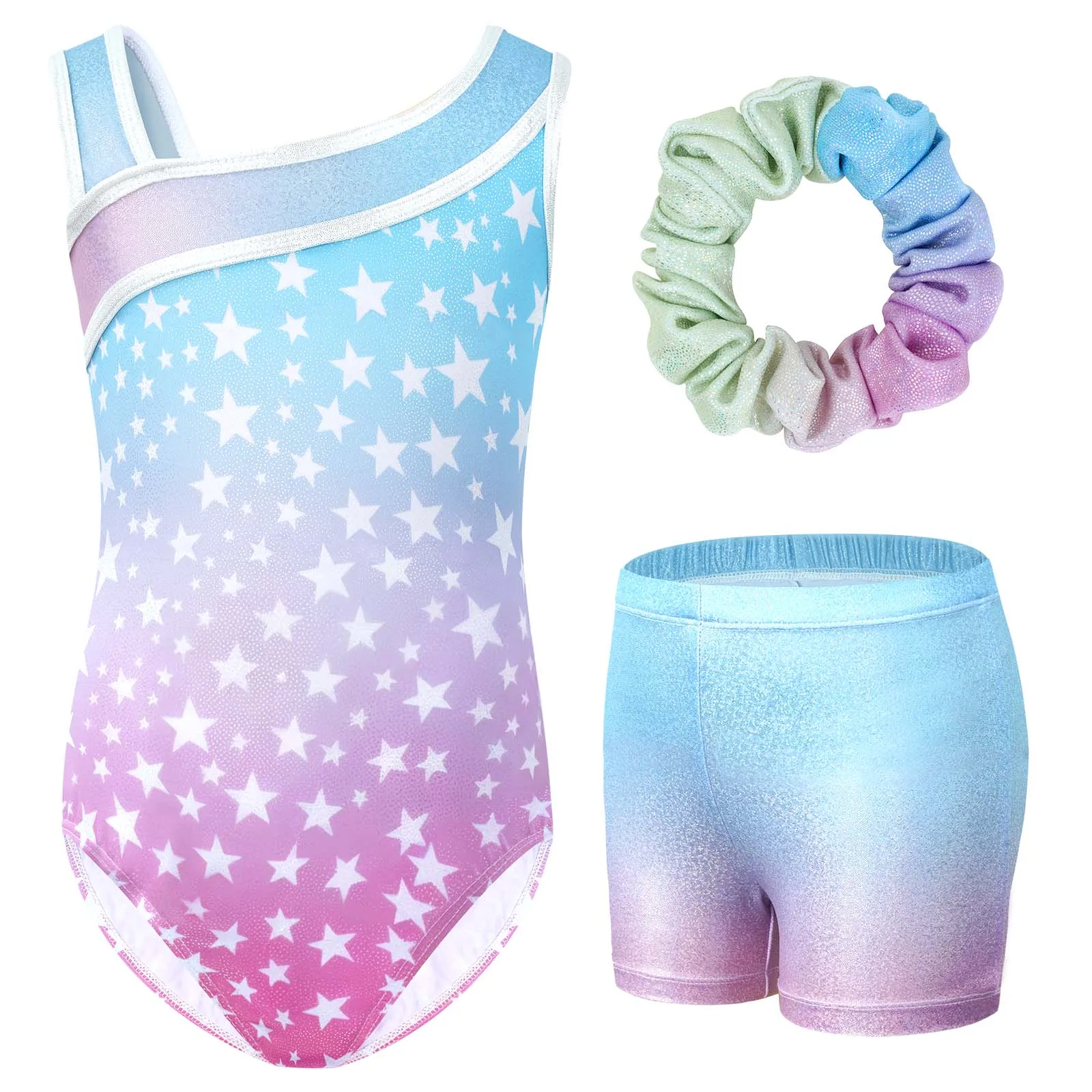 NEW Dance Ballet Girls Leotard With Body Shorts Hair Band sleeveless Workout Outfits Bodysuit Gymnastics Clothes for Girls