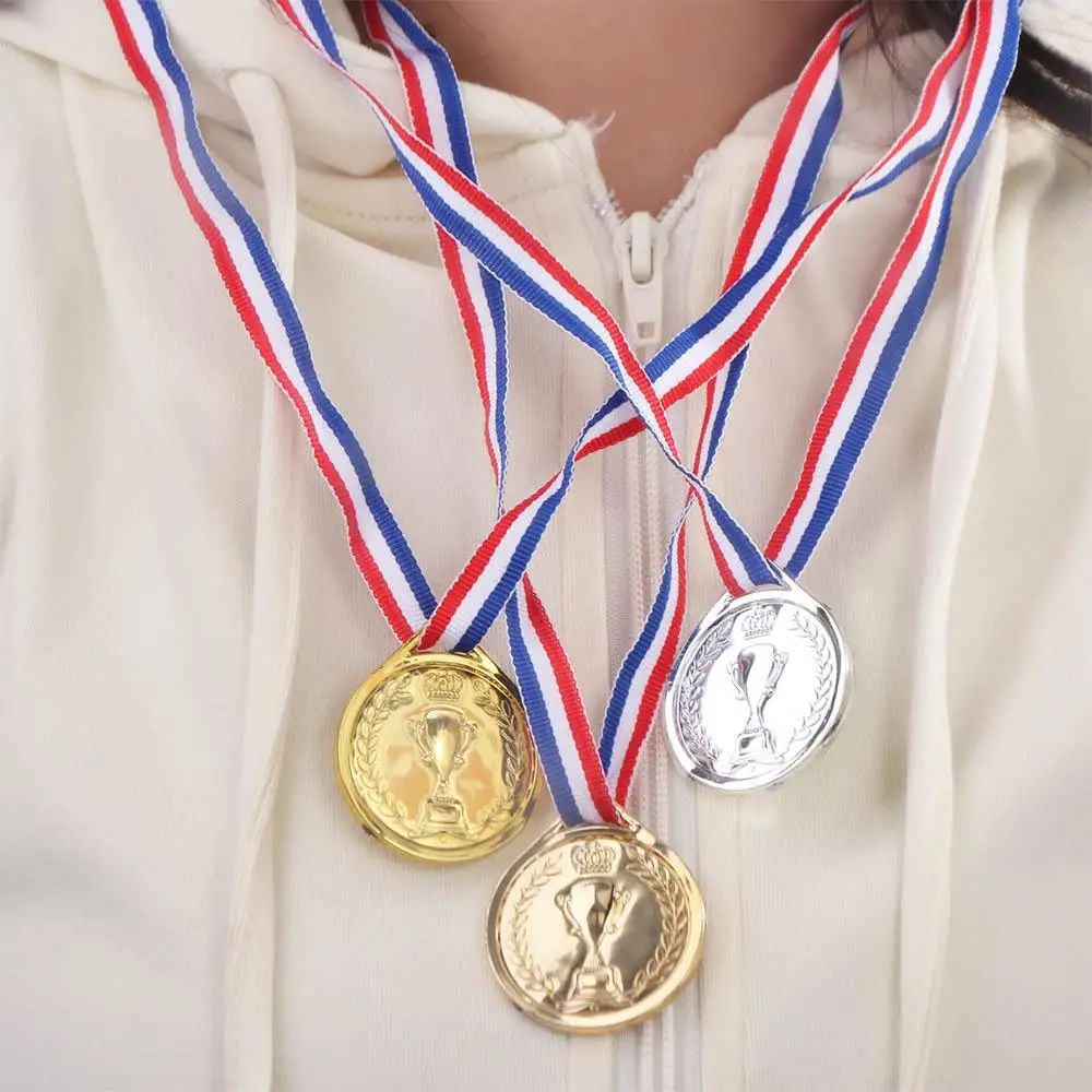 Winner Reward Gold Silver Bronze Medals Dancing Sports Game Children's Award Medals Running Swimming Plastic Competition Prizes