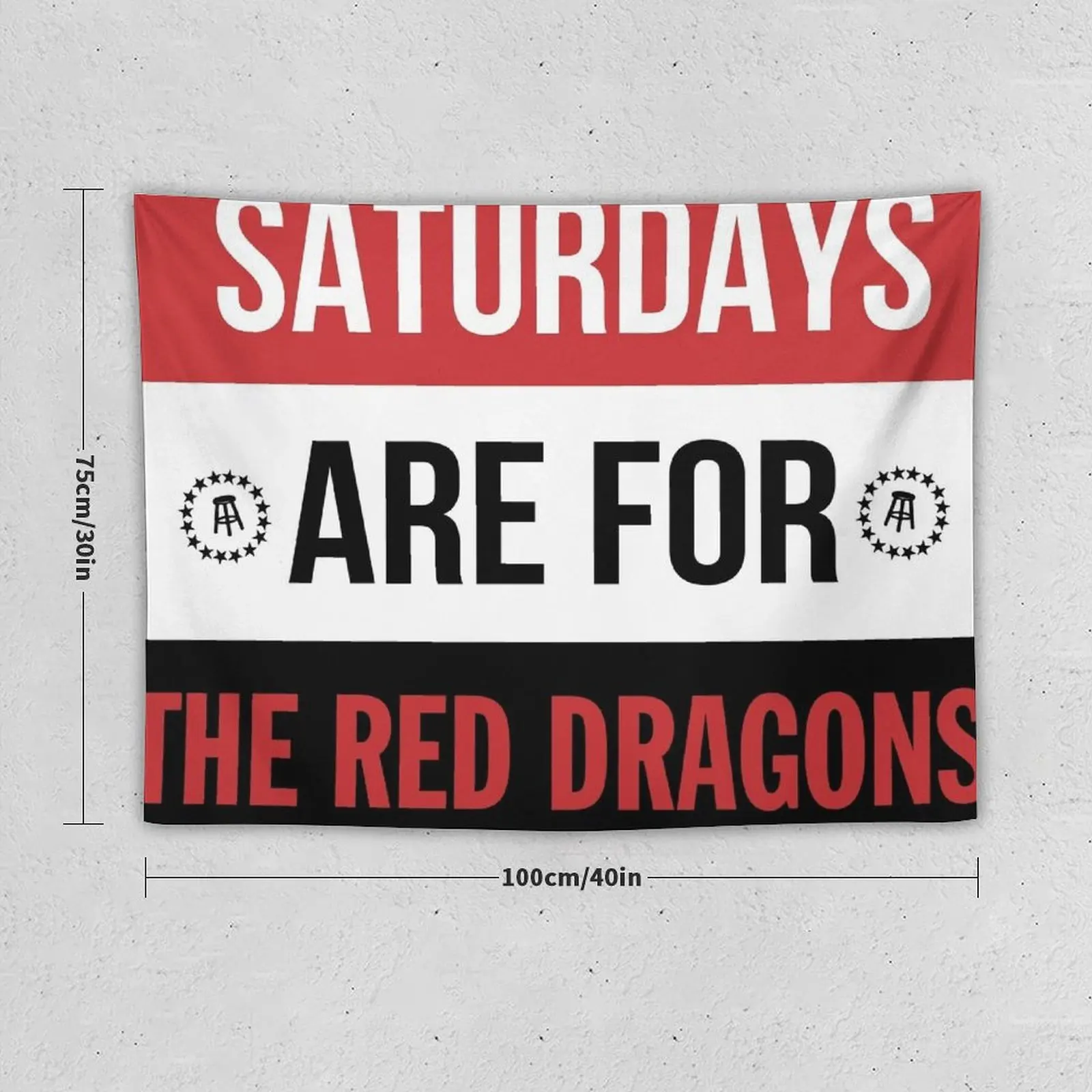 Saturdays are for the Red Dragons Tapestry Decorations For Room Wall Hanging Hanging Wall Things To Decorate The Room Tapestry