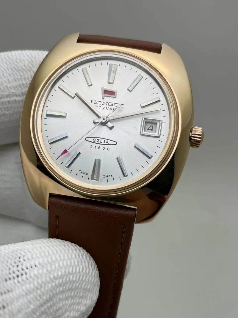 Red Flag Brand Watch, Rose Gold Case, Abalone Case, Large Three-pin Single Calendar Manual Mechanical Watch - view 4