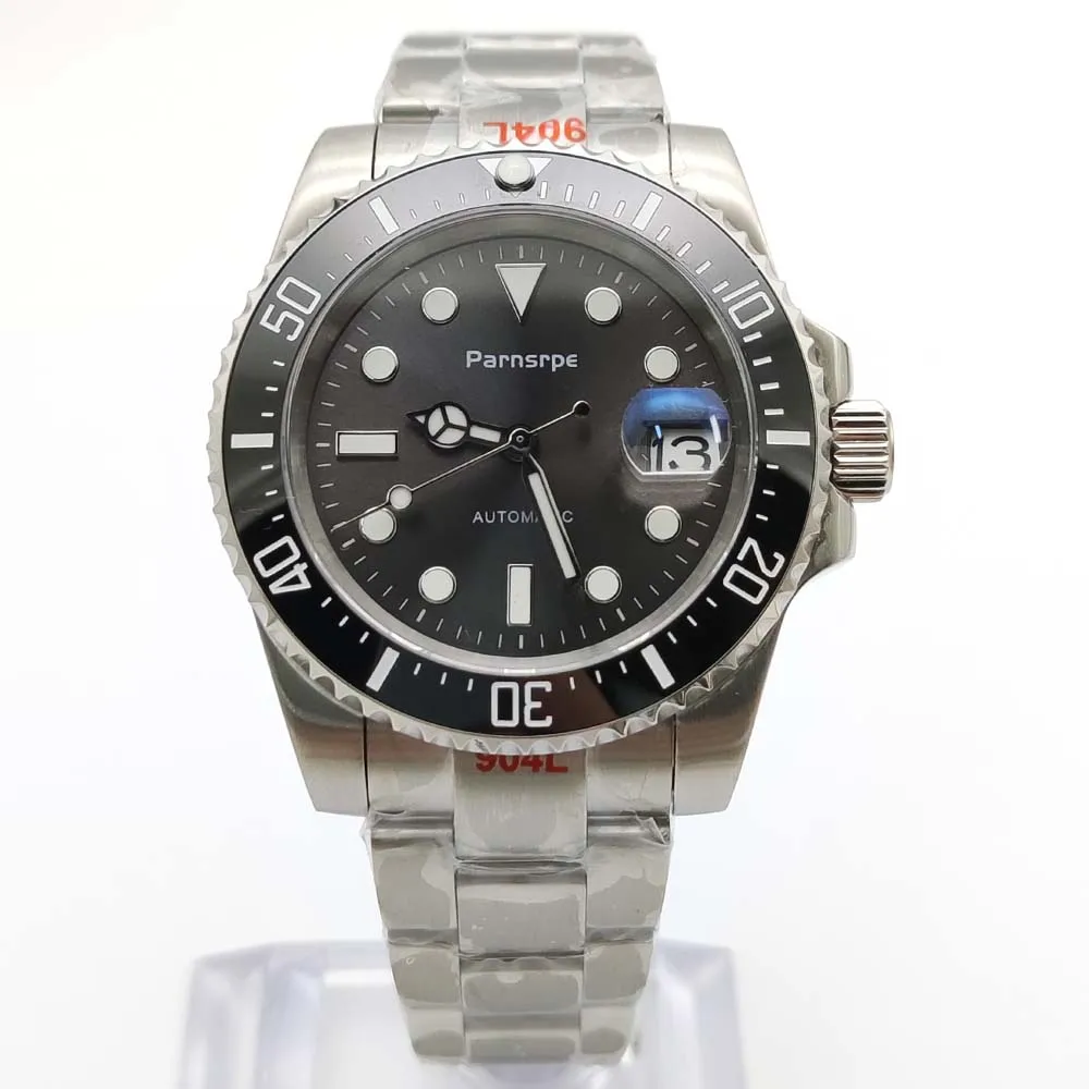 Мужские автоматические механические часы Parnsrpe, стильные деловые часы с сапфировым стеклом, калибр NH35, водонепроницаемые часы 40 мм